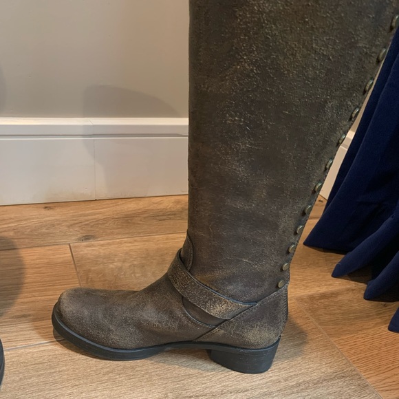 TORY BURCH - Chocolate Brown - Distressed, Over the knee Boots - Picture 12 of 13